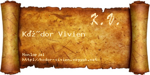 Kódor Vivien névjegykártya